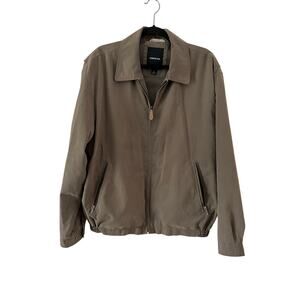 London Fog Men’s Brown Lightweight Jacket Size Large Zip Up Pockets
